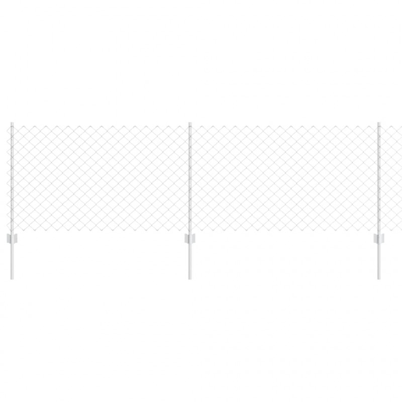 Ogrodzenie z słupkiem Srebrny 0,8 x 10 m Stal
