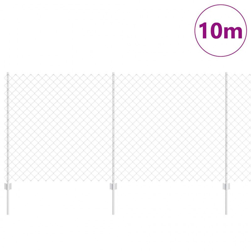 Ogrodzenie z słupkiem Srebrny 1,2 x 10 m Stal