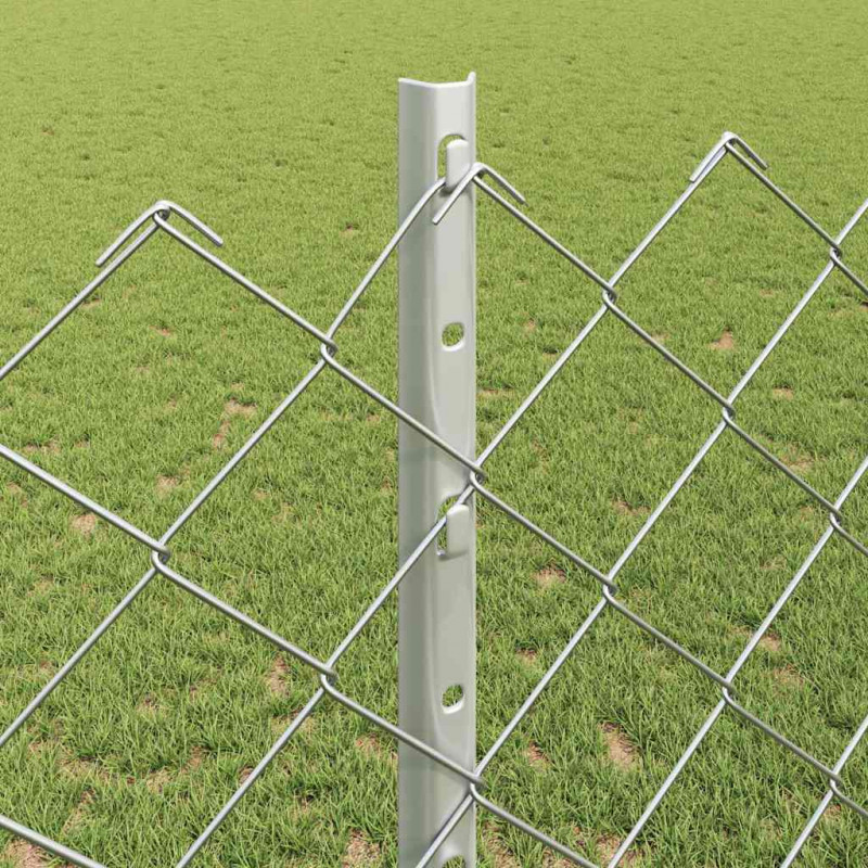 Ogrodzenie z słupkiem Srebrny 1,2 x 10 m Stal