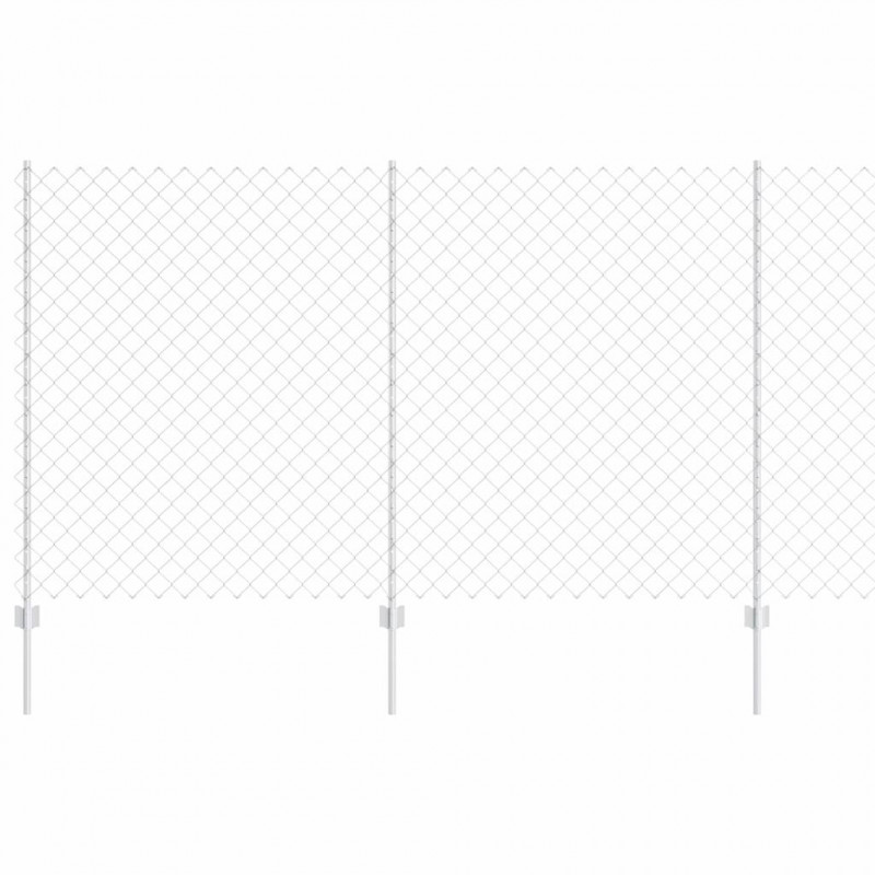 Ogrodzenie z słupkiem Srebrny 1,4 x 10 m Stal