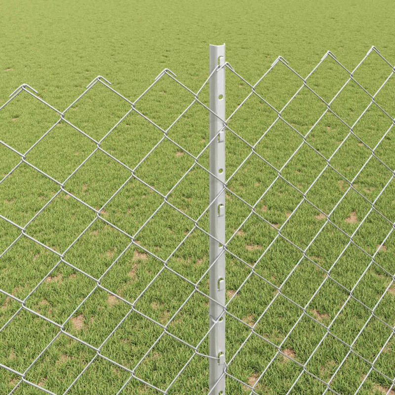 Ogrodzenie z słupkiem Srebrny 1,5 x 10 m Stal
