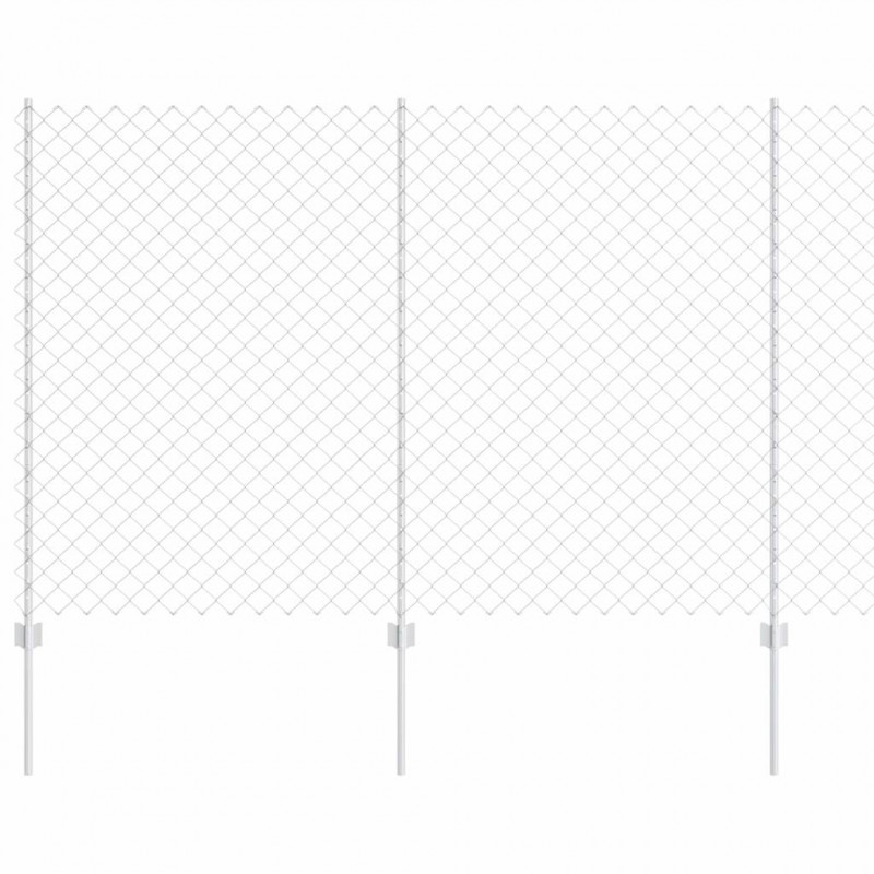 Ogrodzenie z słupkiem Srebrny 1,6 x 10 m Stal