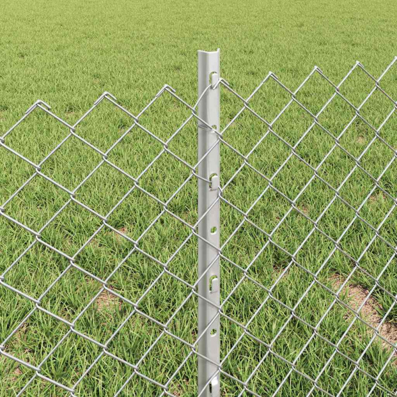 Ogrodzenie z słupkiem Srebrny 0,4 x 25 m Stal