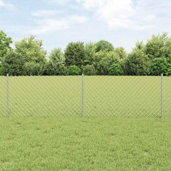 Ogrodzenie z słupkiem Srebrny 0,6 x 25 m Stal