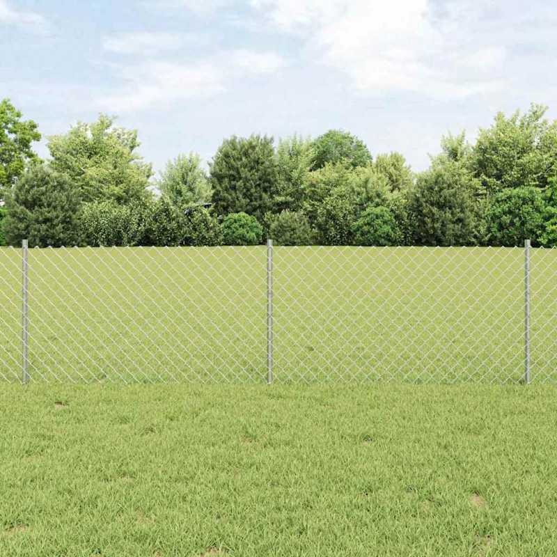 Ogrodzenie z słupkiem Srebrny 0,6 x 25 m Stal