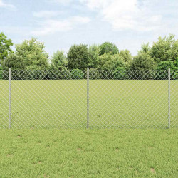 Ogrodzenie z słupkiem Srebrny 0,8 x 25 m Stal