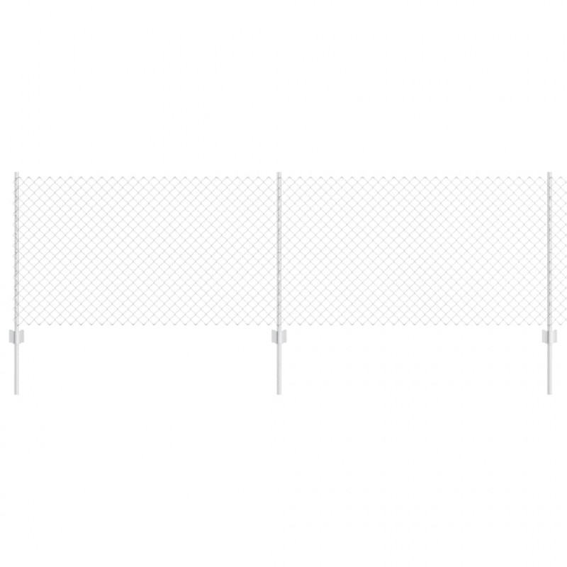 Ogrodzenie z słupkiem Srebrny 0,8 x 25 m Stal