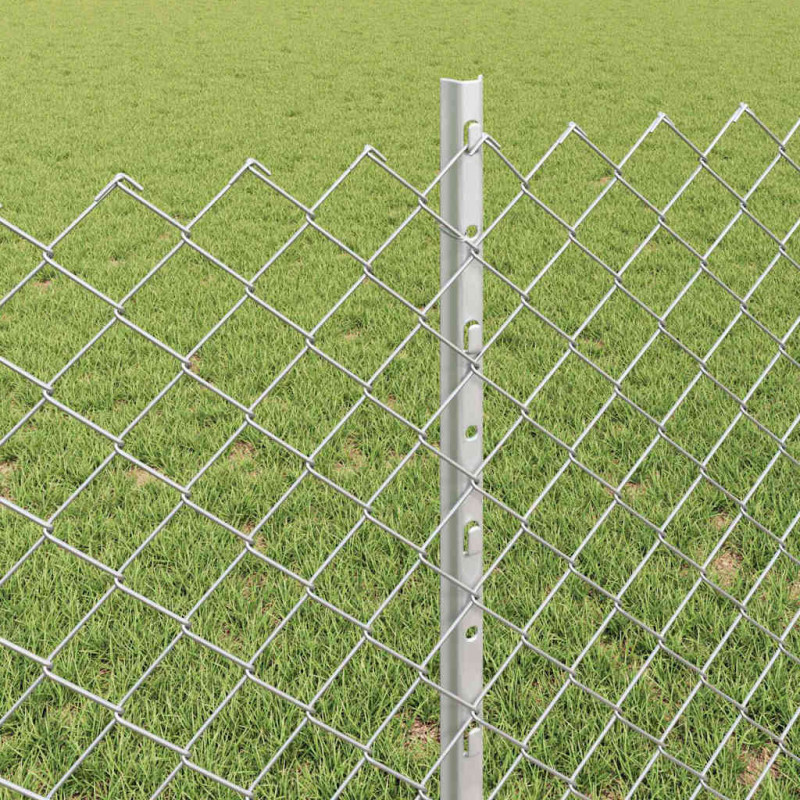 Ogrodzenie z słupkiem Srebrny 0,8 x 25 m Stal