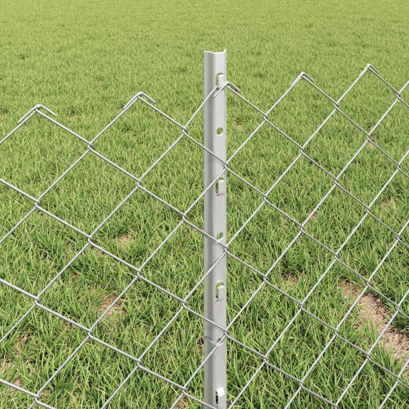 Ogrodzenie z słupkiem Srebrny 0,4 x 25 m Stal