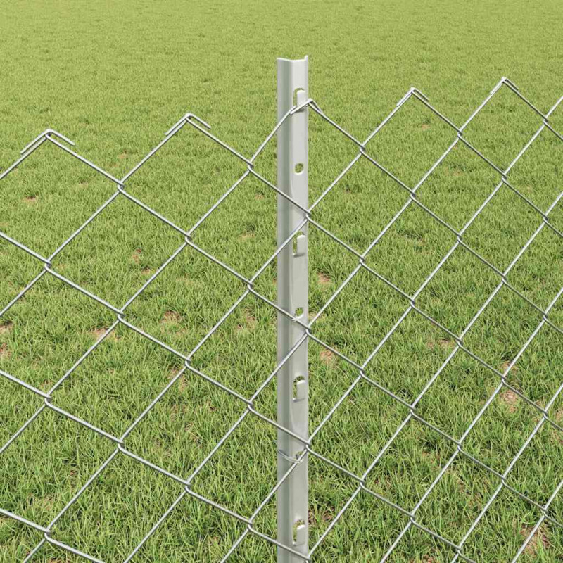 Ogrodzenie z słupkiem Srebrny 0,8 x 25 m Stal