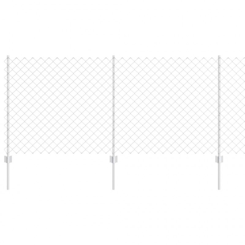 Ogrodzenie z słupkiem Srebrny 1 x 25 m Stal
