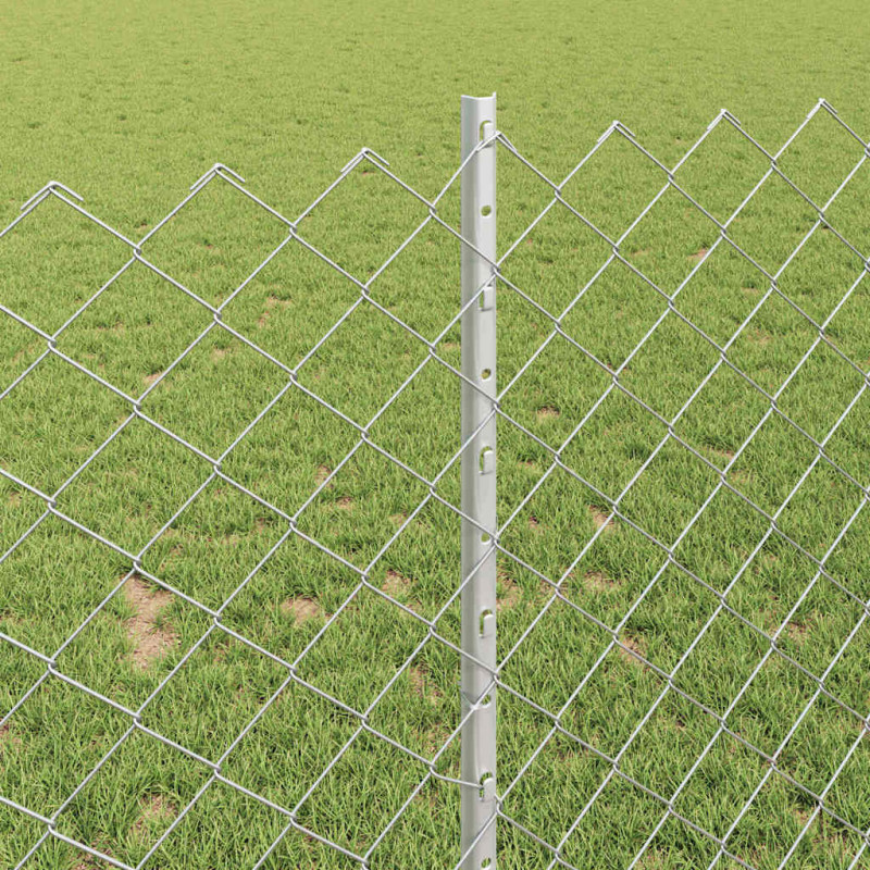Ogrodzenie z słupkiem Srebrny 1 x 25 m Stal