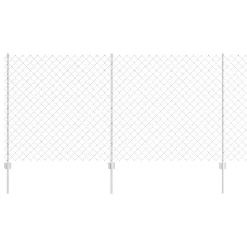 Ogrodzenie z słupkiem Srebrny 1,2 x 25 m Stal