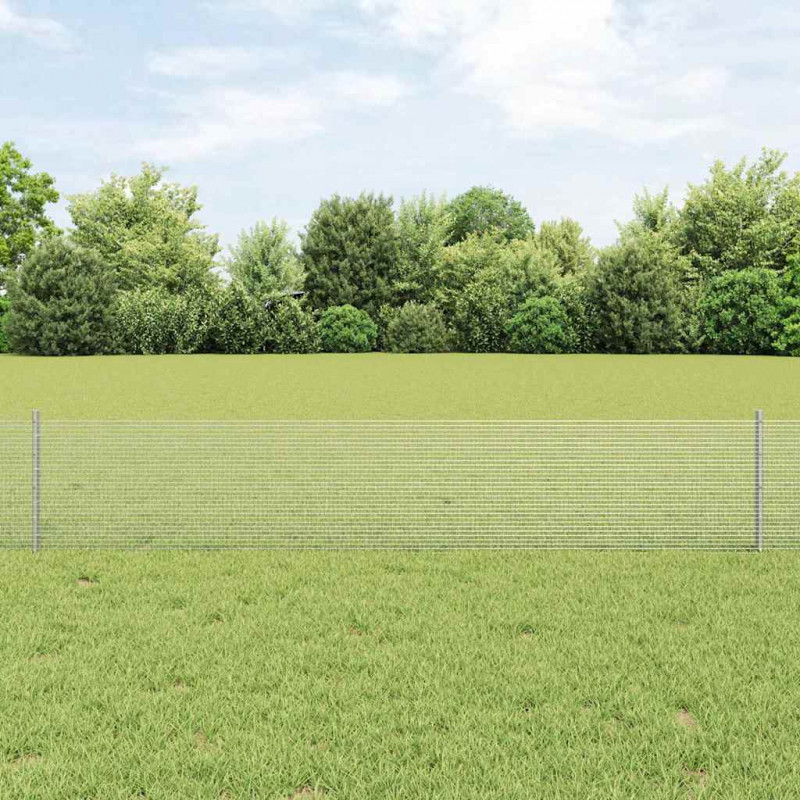 Ogrodzenie z słupkiem Srebrny 0,4 x 10 m Stal