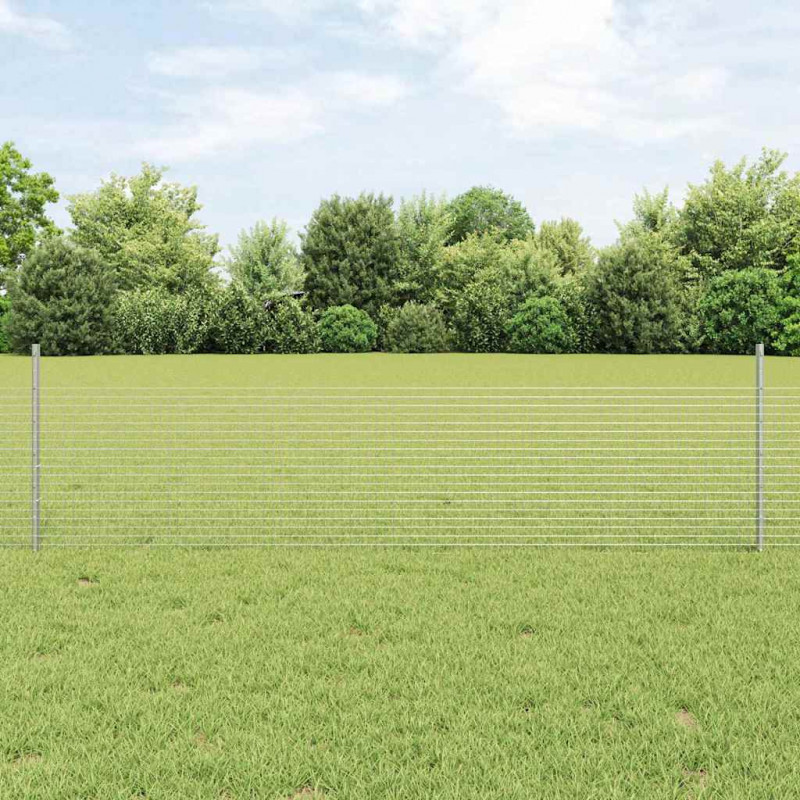 Ogrodzenie z słupkiem Srebrny 0,5 x 10 m Stal