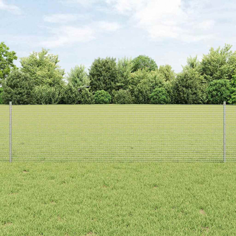 Ogrodzenie z słupkiem Srebrny 0,6 x 10 m Stal