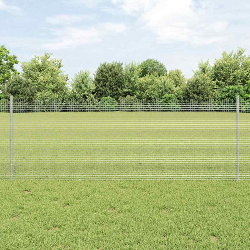 Ogrodzenie z słupkiem Srebrny 0,8 x 10 m Stal