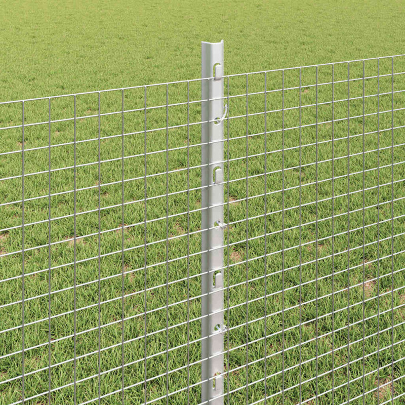Ogrodzenie z słupkiem Srebrny 0,8 x 10 m Stal