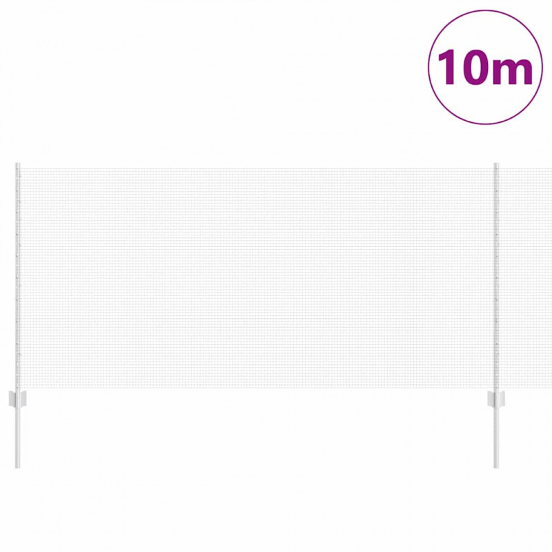 Ogrodzenie z słupkiem Srebrny 1 x 10 m Stal