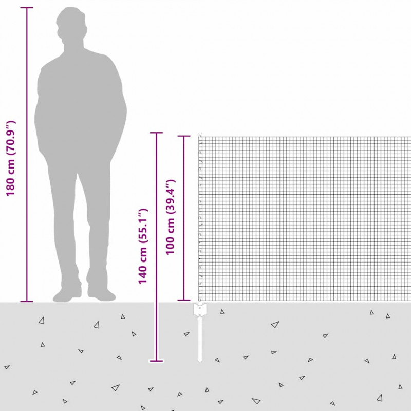 Ogrodzenie z słupkiem Srebrny 1 x 10 m Stal