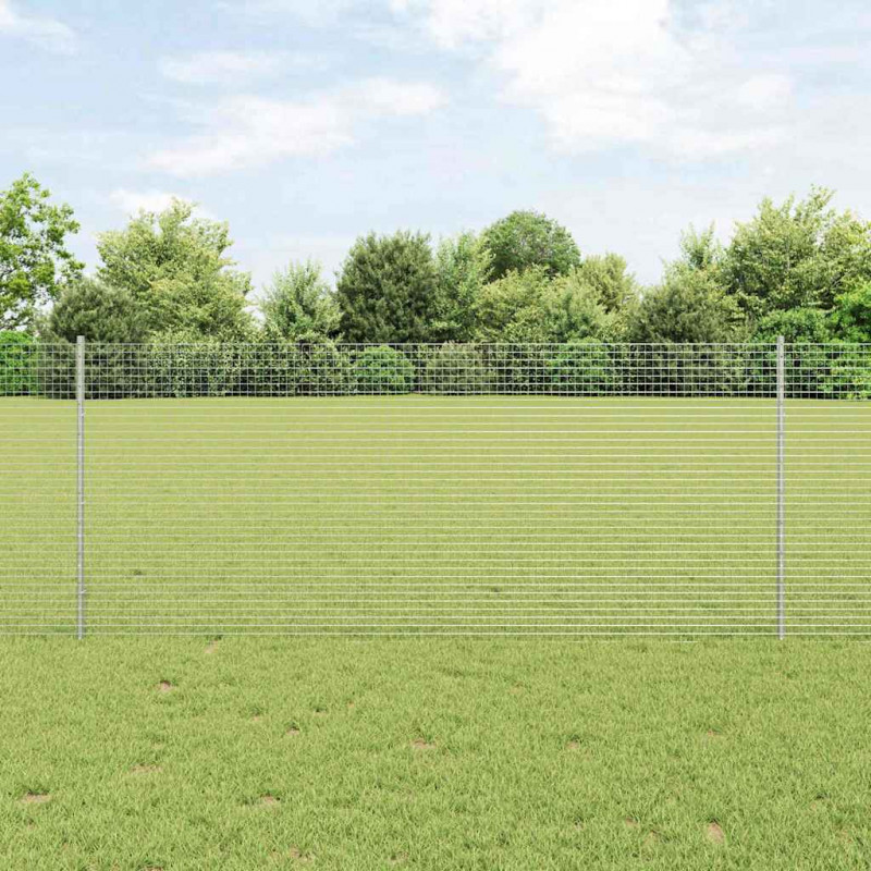 Ogrodzenie z słupkiem Srebrny 1 x 10 m Stal