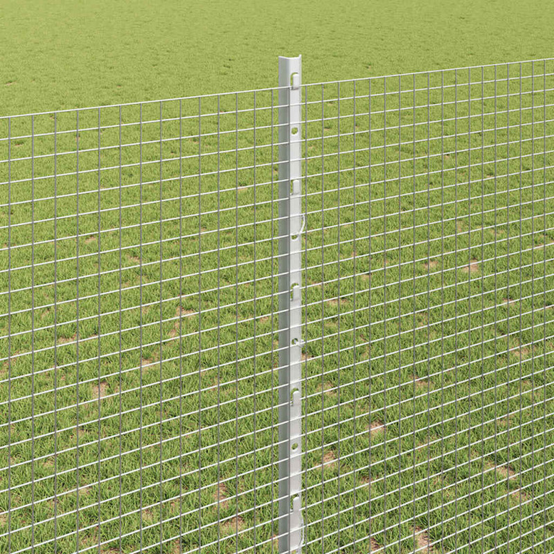 Ogrodzenie z słupkiem Srebrny 1,4 x 10 m Stal