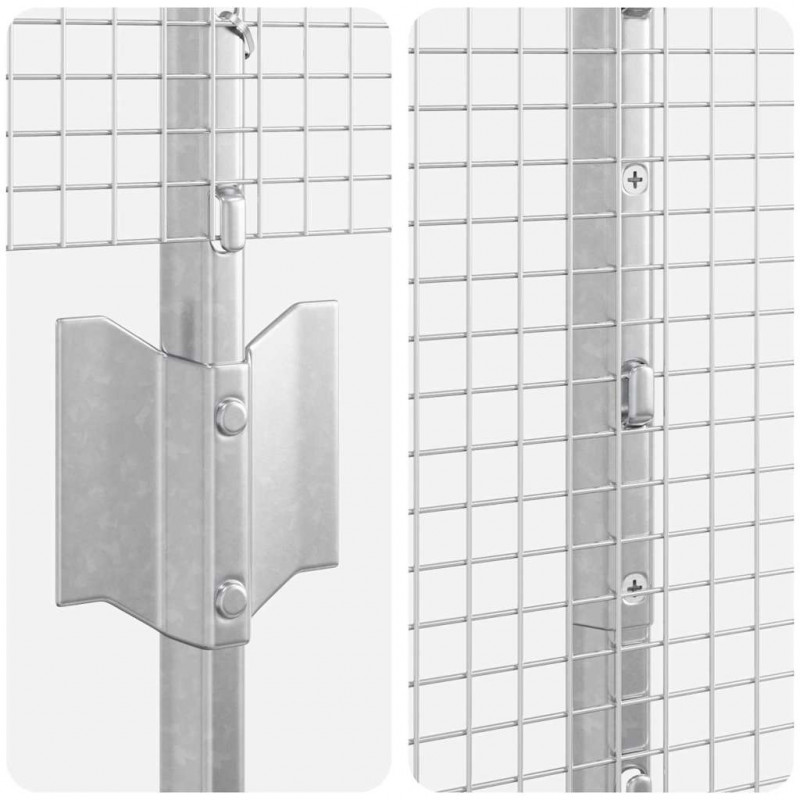 Ogrodzenie z słupkiem Srebrny 1,5 x 10 m Stal
