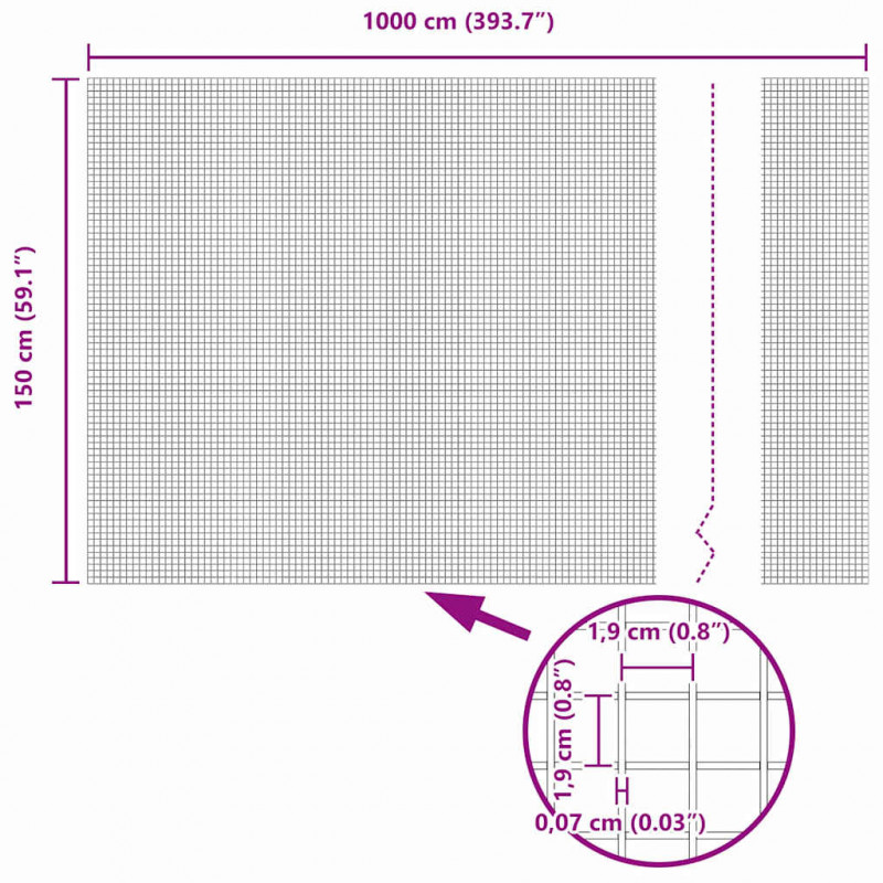 Ogrodzenie z słupkiem Srebrny 1,5 x 10 m Stal