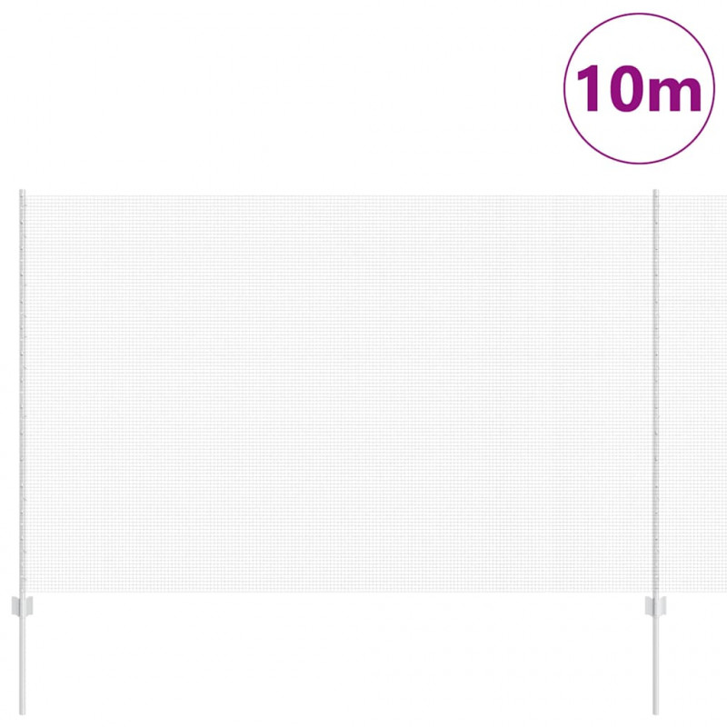 Ogrodzenie z słupkiem Srebrny 1,6 x 10 m Stal