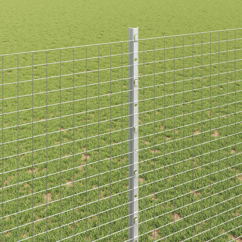 Ogrodzenie z słupkiem Srebrny 1,6 x 10 m Stal