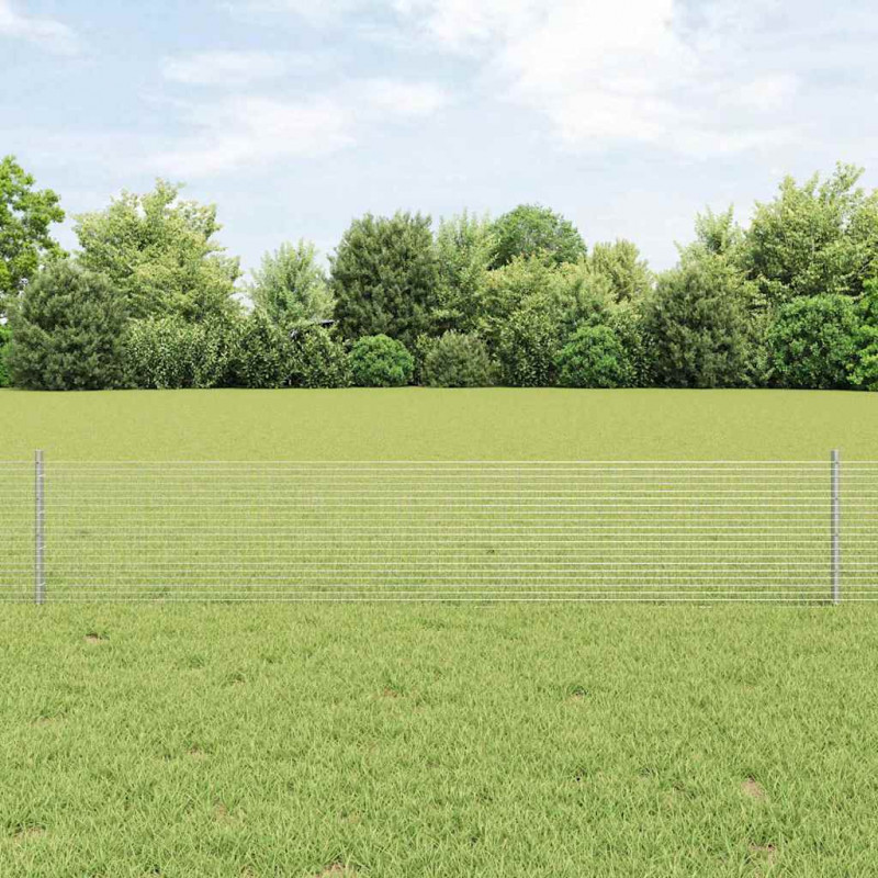 Ogrodzenie z słupkiem Srebrny 0,4 x 25 m Stal