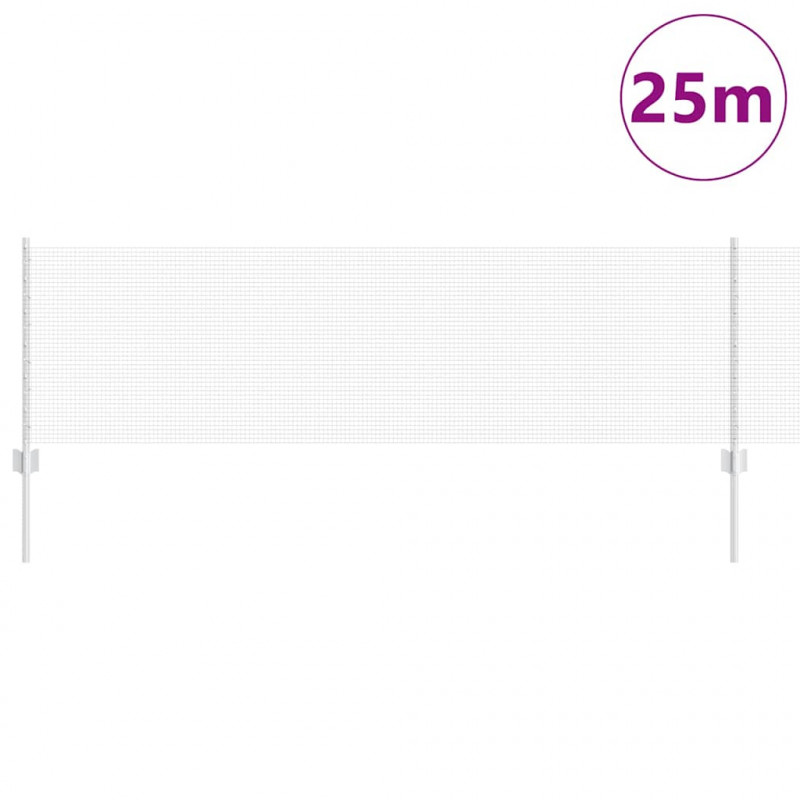 Ogrodzenie z słupkiem Srebrny 0,6 x 25 m Stal