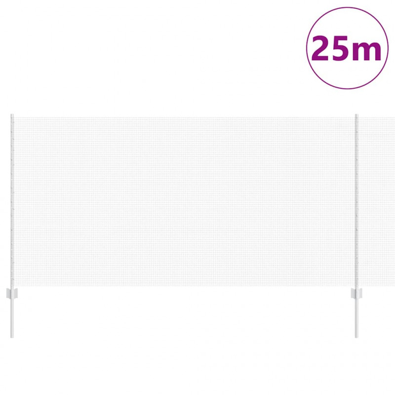 Ogrodzenie z słupkiem Srebrny 1,2 x 25 m Stal