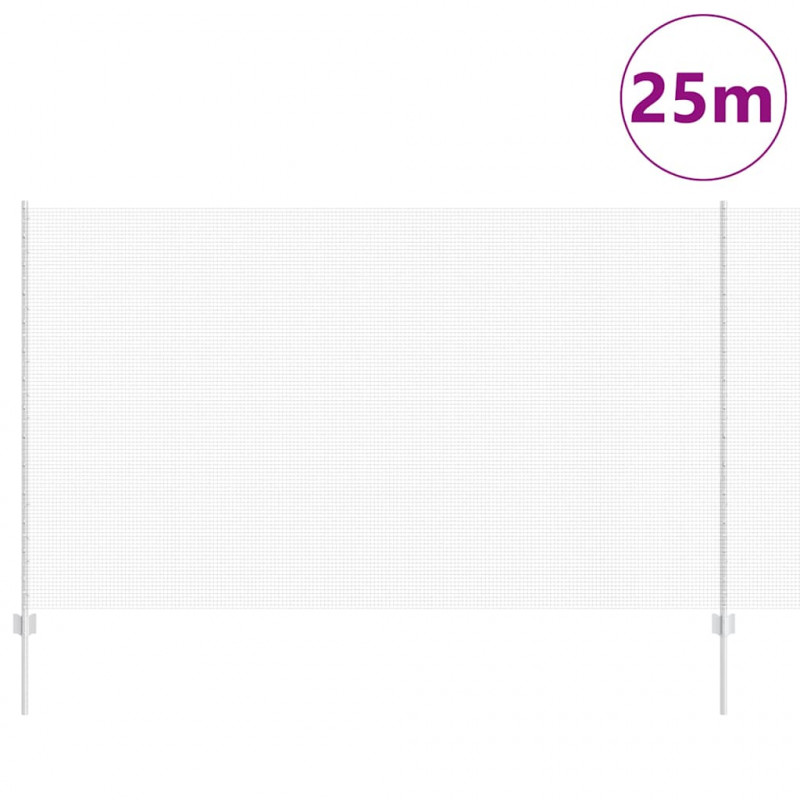 Ogrodzenie z słupkiem Srebrny 1,4 x 25 m Stal
