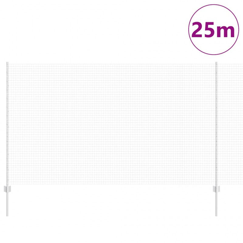 Ogrodzenie z słupkiem Srebrny 1,4 x 25 m Stal