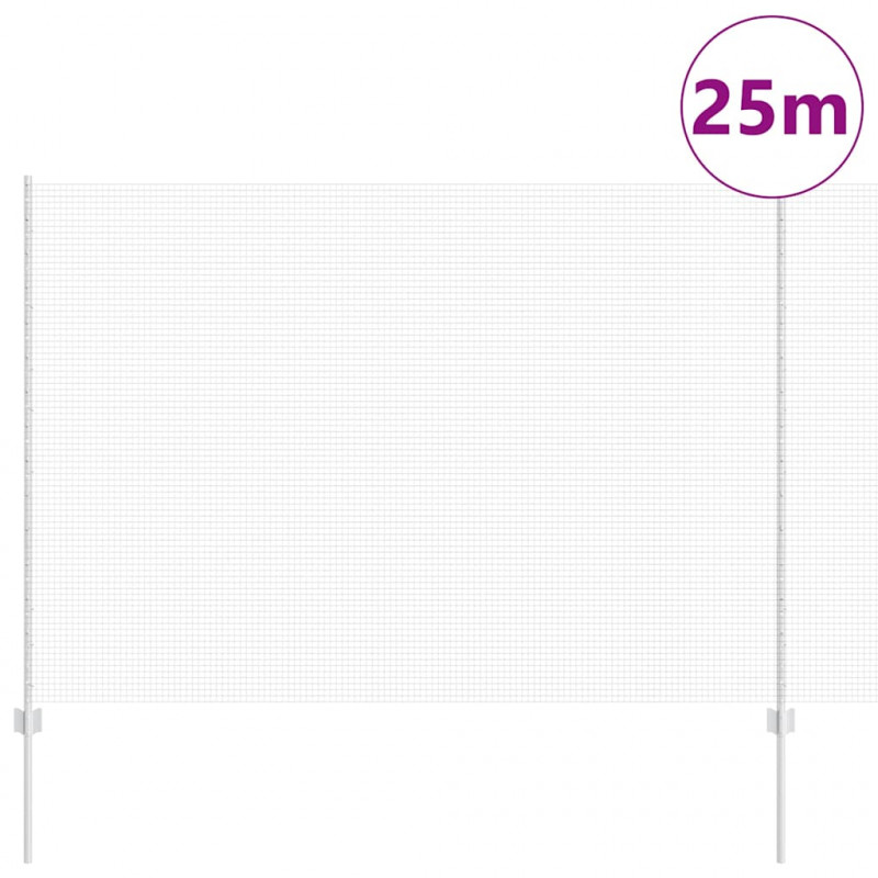 Ogrodzenie z słupkiem Srebrny 1,5 x 25 m Stal