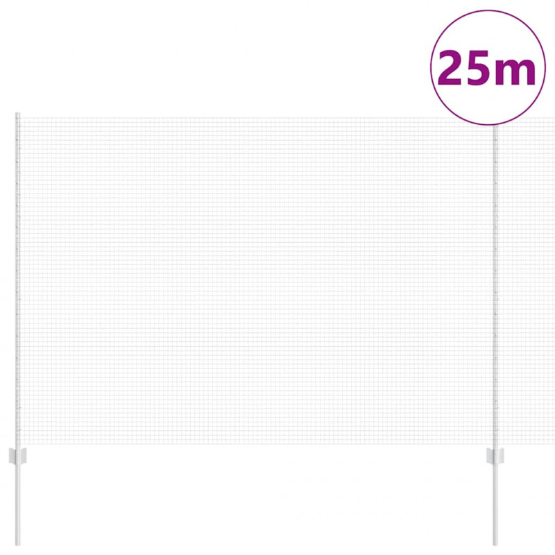 Ogrodzenie z słupkiem Srebrny 1,5 x 25 m Stal