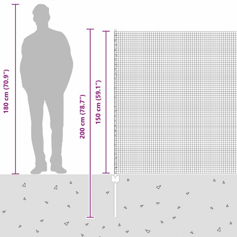 Ogrodzenie z słupkiem Srebrny 1,5 x 25 m Stal