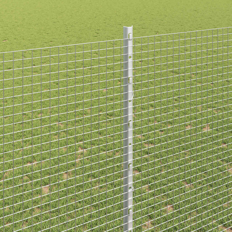 Ogrodzenie z słupkiem Srebrny 1,6 x 25 m Stal
