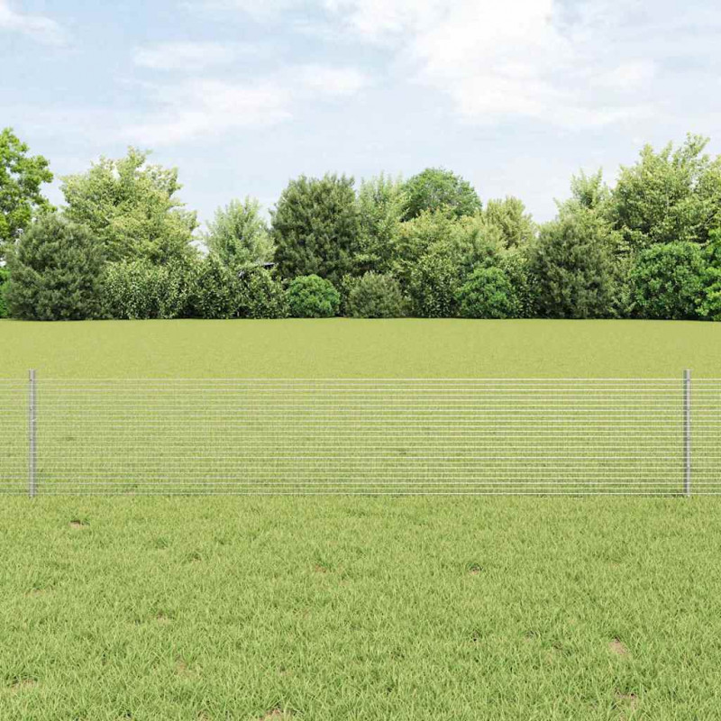 Ogrodzenie z słupkiem Srebrny 0,4 x 50 m Stal