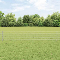 Ogrodzenie z słupkiem Srebrny 0,4 x 50 m Stal