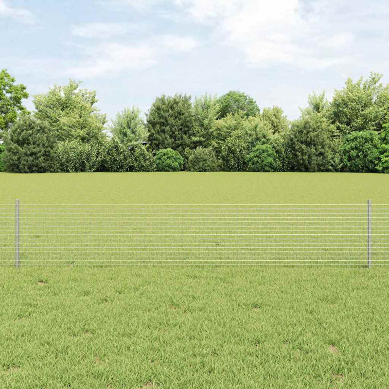 Ogrodzenie z słupkiem Srebrny 0,4 x 50 m Stal