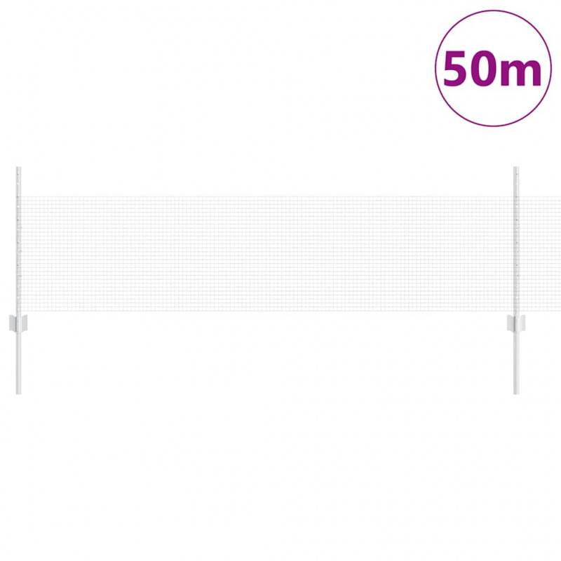 Ogrodzenie z słupkiem Srebrny 0,5 x 50 m Stal