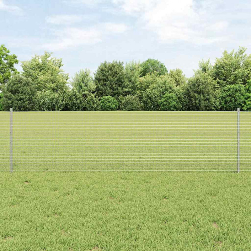 Ogrodzenie z słupkiem Srebrny 0,6 x 50 m Stal