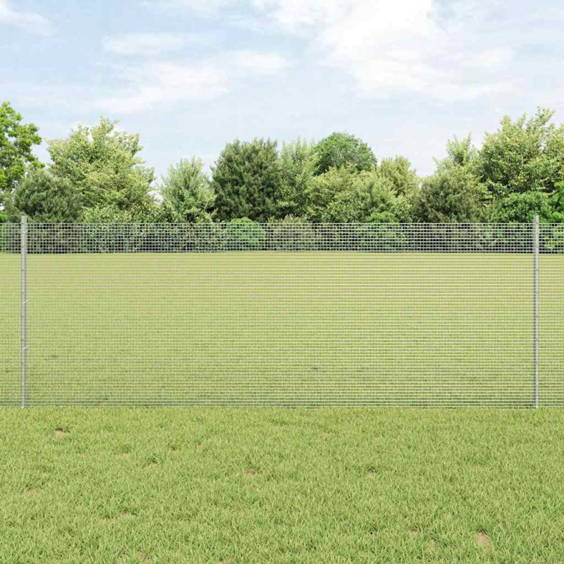 Ogrodzenie z słupkiem Srebrny 0,8 x 50 m Stal