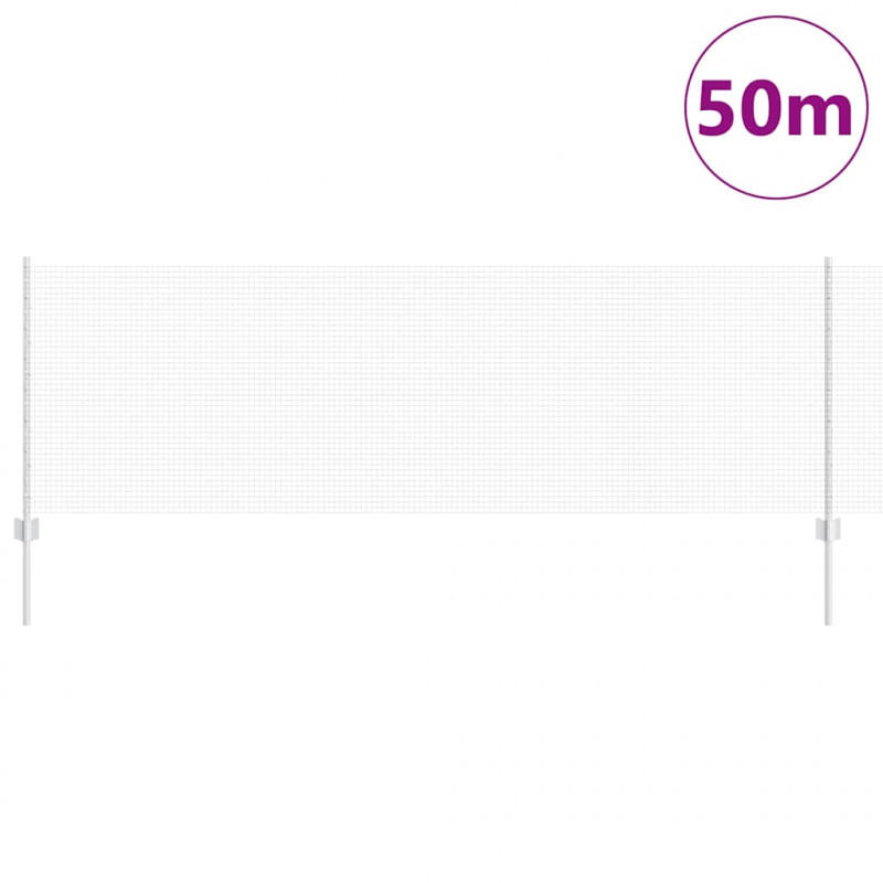 Ogrodzenie z słupkiem Srebrny 0,8 x 50 m Stal