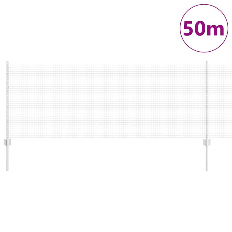 Ogrodzenie z słupkiem Srebrny 0,8 x 50 m Stal