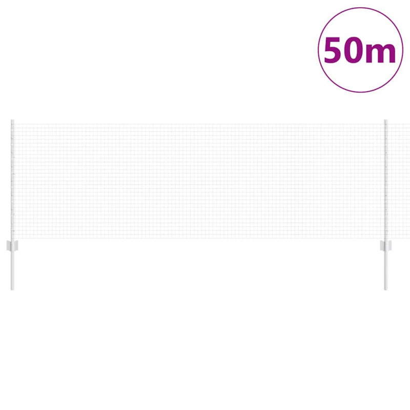 Ogrodzenie z słupkiem Srebrny 0,8 x 50 m Stal