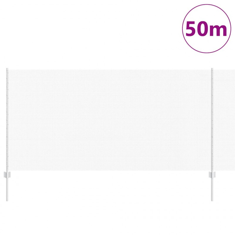 Ogrodzenie z słupkiem Srebrny 1,2 x 50 m Stal
