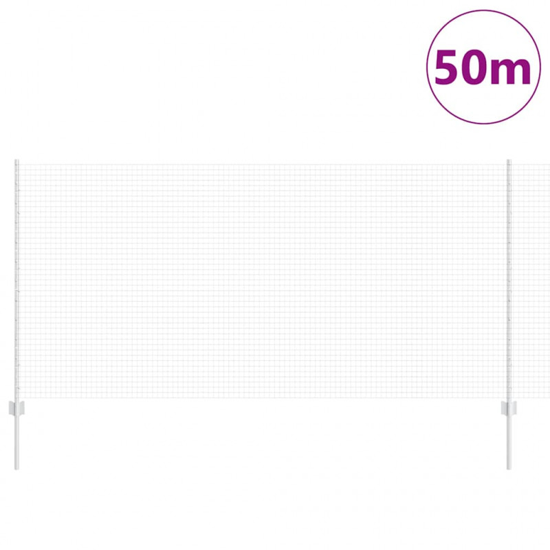 Ogrodzenie z słupkiem Srebrny 1,2 x 50 m Stal